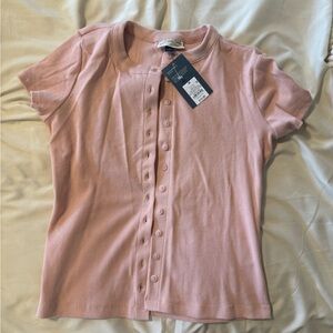 Universal Thread Pink Puff Sleeve Button Down Shirt
